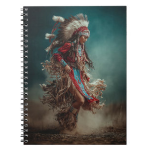 Notizbuch mit Native American Tänzer Notizblock