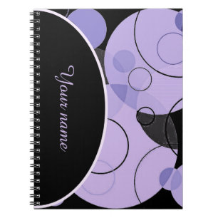 Notizbuch mit personalisierten violetten Kreisen Notizblock