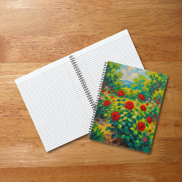 Notizbuch mit roten Rosen