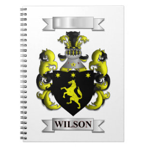 Notizbuch mit Wilson Nachname und Schild Notizblock