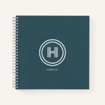 Notizbuch | Moderne einfache Form monogrammiert