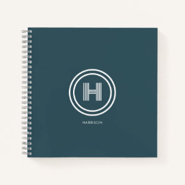 Notizbuch | Moderne einfache Form monogrammiert
