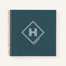Notizbuch | Moderne geometrische Monogramm-Initial