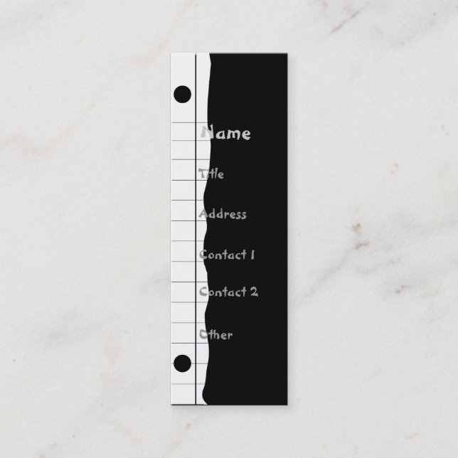 Notizbuch-Rand Mini Visitenkarte (Vorderseite)