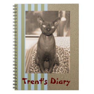 Notizbuch Sepia-Foto Devon-Rex-Katze Notizblock
