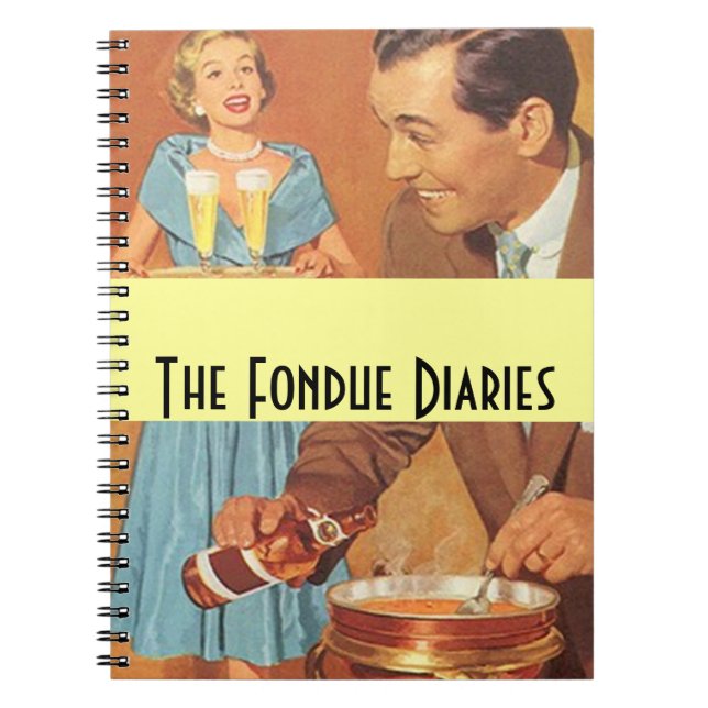 Notizbuch-Vintage Fondue-Tagebuch-Party-Paare Notizblock (Vorderseite)