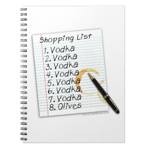 NOTIZBUCH, WODKA-EINKAUFSLISTE NOTIZBLOCK