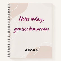 Notizbuch Zitate – „Notizen heute, Genie morgen“