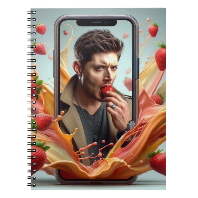 Notizbücher Dean mit Erdbeeren (Vorderseite)