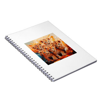 Notizbücher - Fünf Löwenjungen-Kunstwerk