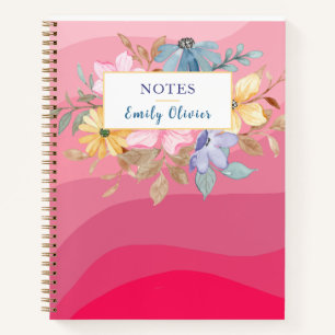 Notizen des rosa Blumenblattes, benutzerdefiniert Notizbuch