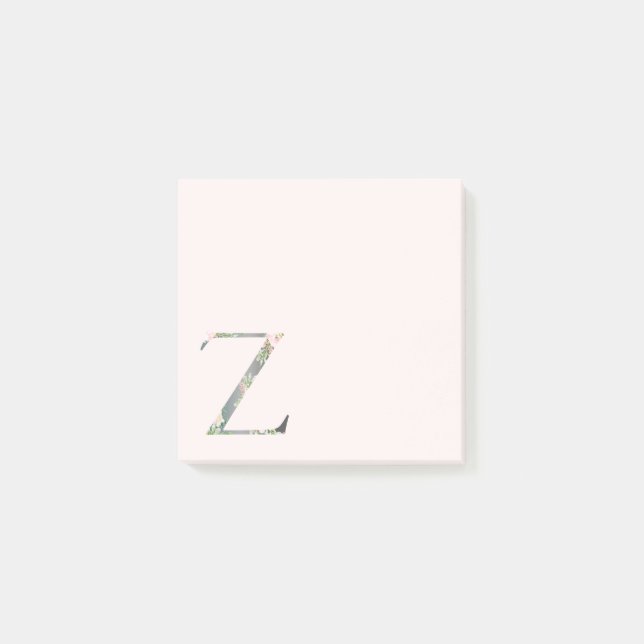 Notizen für die Floralbuchstaben "Z" Monogramm (Vorderseite)