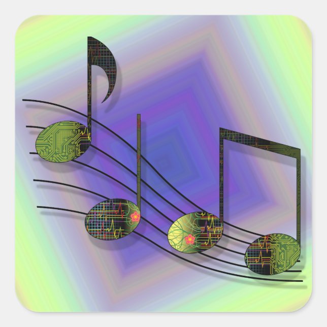 Notizen für Dubstep Quadratischer Aufkleber (Vorderseite)