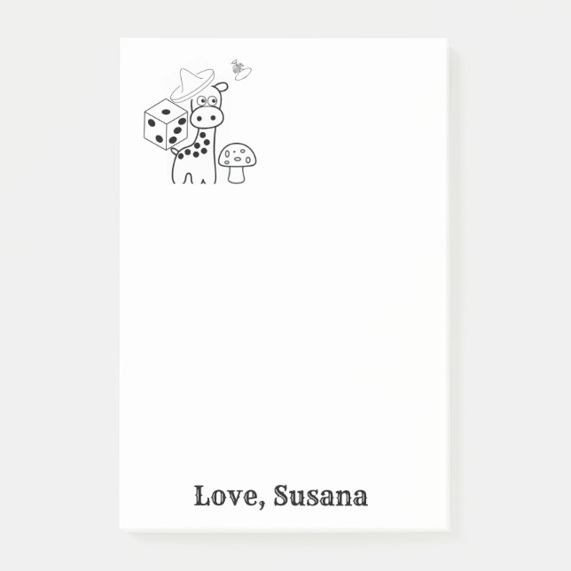 Notizen Giraffe Coloring Post it Note (Vorderseite)