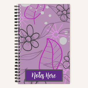 Notizen Hier Blumenblätter Pflanzen Muster Spiralf Notizbuch