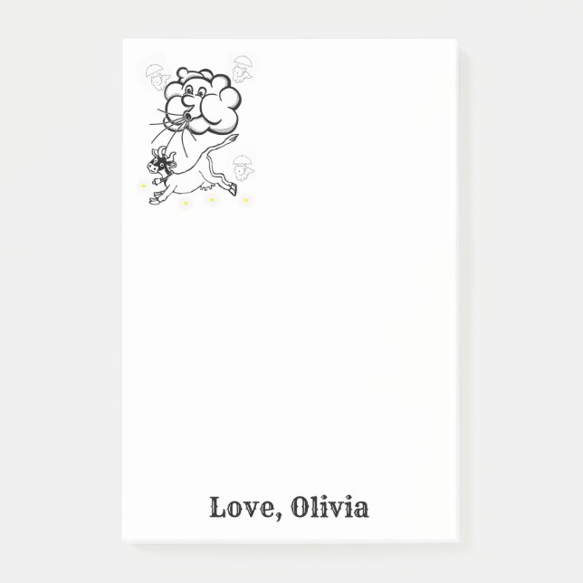 Notizen Kuh Clouds Färben Post it Note (Vorderseite)