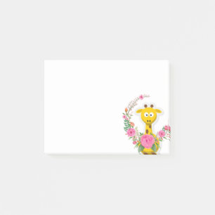Notizen Post it Notes, Sunflower Floral Giraffe