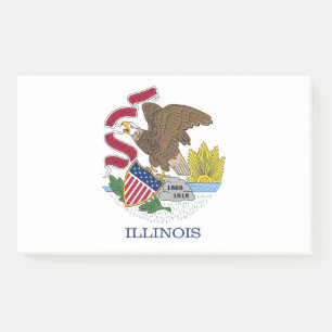 Notizen unter der Flagge von Illinois, USA