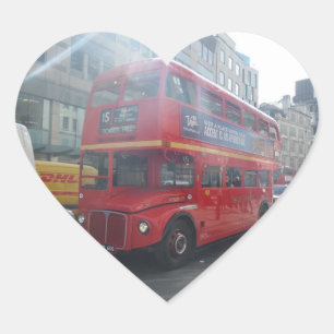 Notizheft für den Old London City Bus Herz-Aufkleber
