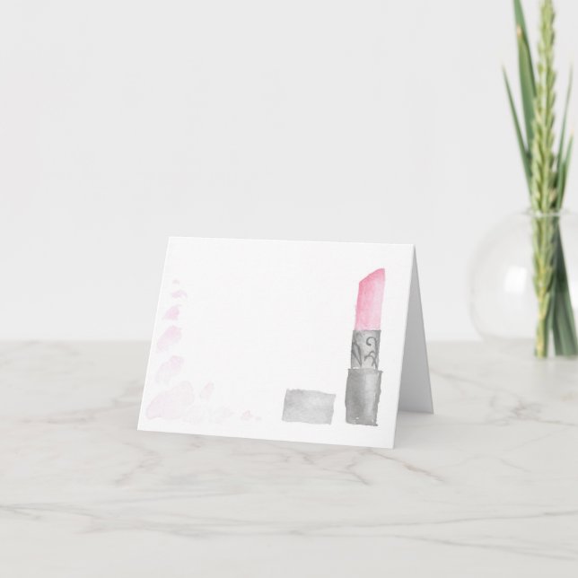 Notizkarte für den blankfarbigen Lipstick Dankeskarte (Vorderseite)