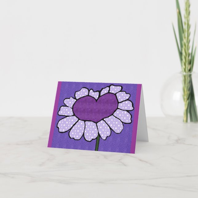 Notizkarte für die Herz-Blume Karte (Vorderseite)