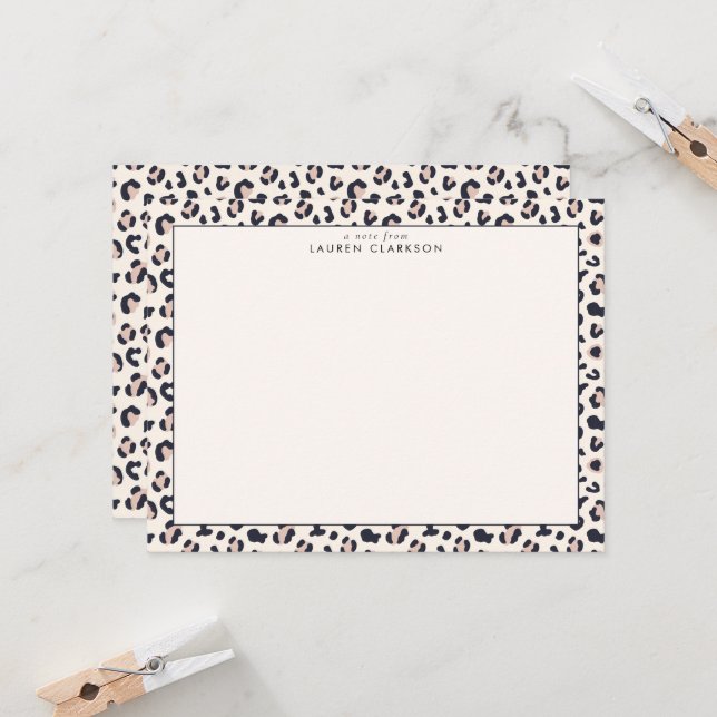 Notizkarte für Leopard-Druckspeicher Einladung (Vorderseite/Rückseite Beispiel)