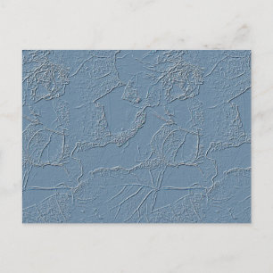 Notizkarte in blauem abstraktem Blatt-Natur-Design Postkarte