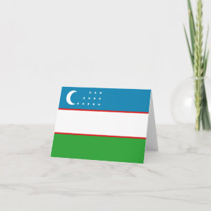 Notizkarte mit der Flagge Usbekistans Karte