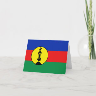 Notizkarte mit Flagge von Neukaledonien Karte