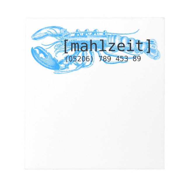 Notizkarten für Restaurants Notizblock (Vorderseite)