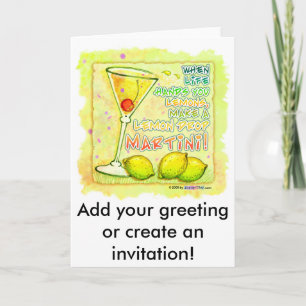 Notizkarten - Grußkarten - Lemon Drop Martini Karte