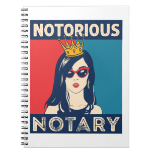 Notorious Notary Public Funny Parody Notizblock