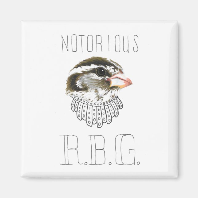 Notorious RBG (Grosbeak mit Rose) Magnet (Vorne)