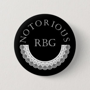 Notorious RBG Ruth Bader Ginsburg Lace Collar Button