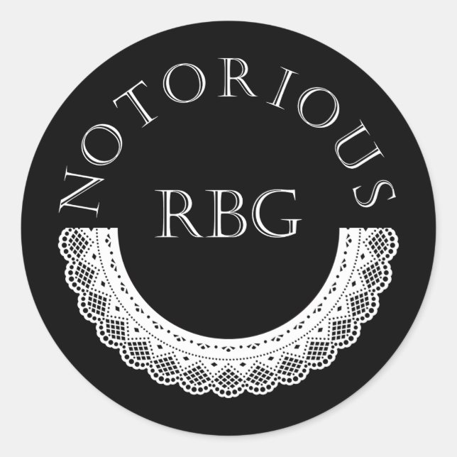 Notorious RBG Ruth Bader Ginsburg Lace Collar Runder Aufkleber (Vorderseite)