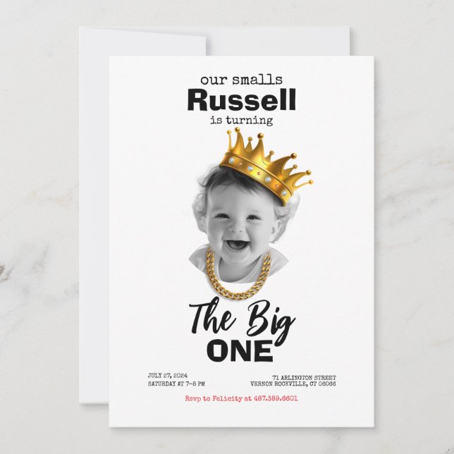 Notorische Einladung zum 1. Geburtstag Foto (Vorderseite)