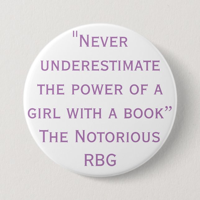 Notorisches Angebot der RBG nie unterschätzt Button (Vorderseite)