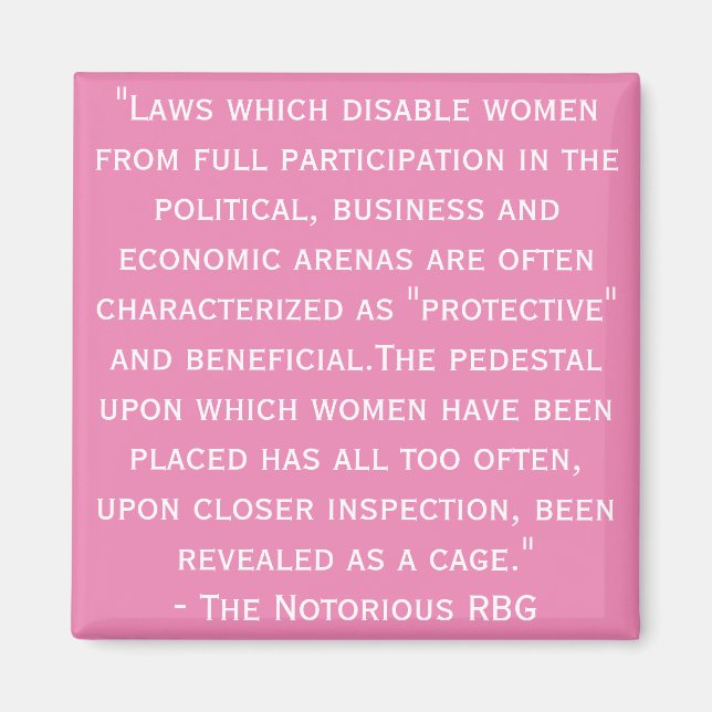 Notorisches RBG Zitat Magnet (Vorne)