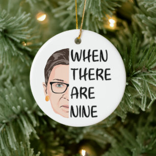 Notorisierte RBG - Wenn es neun gibt Keramik Ornament