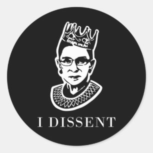 Notorous RBG - I Dissent Runder Aufkleber