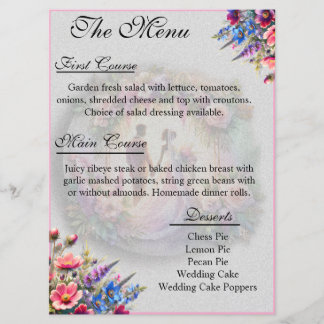 Notre Amour atteint le Menu de Mariage Lunaire