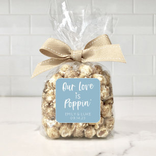 Notre Amour est Poppin' Wedding Favor Sticker Carr