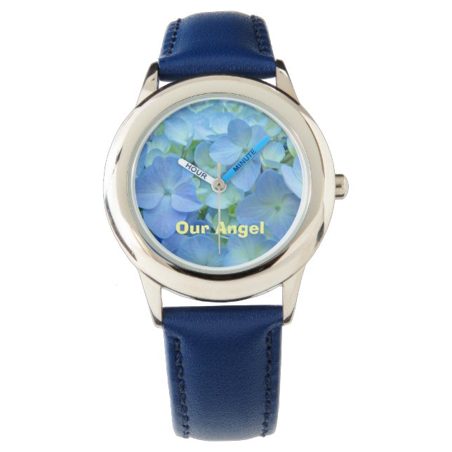 Notre Ange Montres Enfants Blue Hydrangea Fleurs (devant)