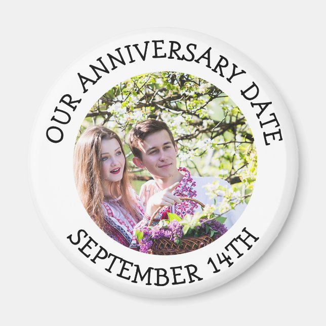 Notre Anniversaire Date Magnet de rappel personnal (Devant)