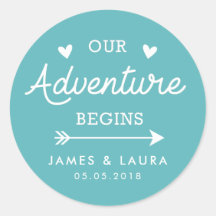 Notre aventure commence un autocollant mariage tur