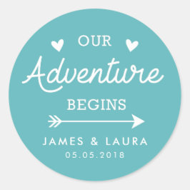 Notre aventure commence un autocollant mariage tur