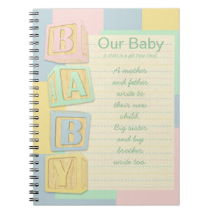 Notre Baby Pastel Alphabet Blocs Carnet personnali