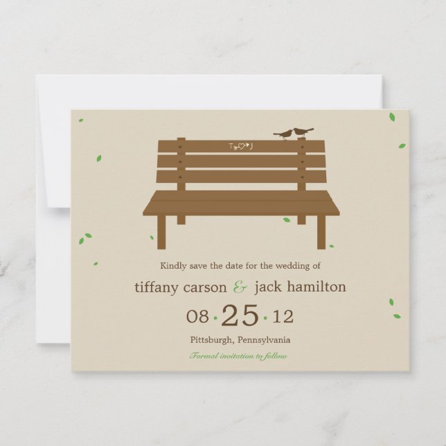 Notre Banc Mariage Annonce Save The Date (Devant)