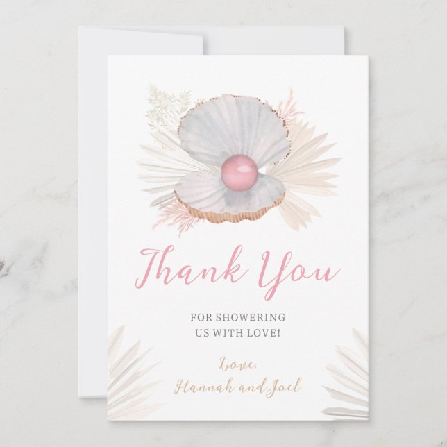Notre Carte de remerciements plat Little Pearl Bab (Devant)