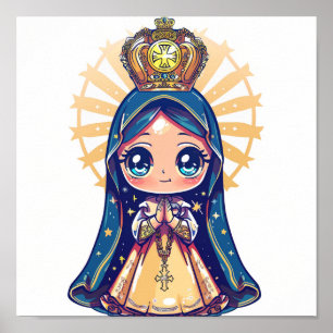 Notre Dame Aparecida, jolie affiche style kawaii